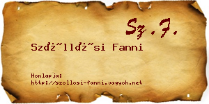 Szőllősi Fanni névjegykártya